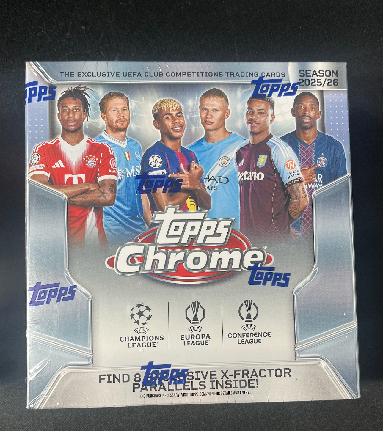 2025-26 Topps Chrome UEFA Club Competitions Soccer Mega Box
